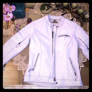 White leather biker jacket XS